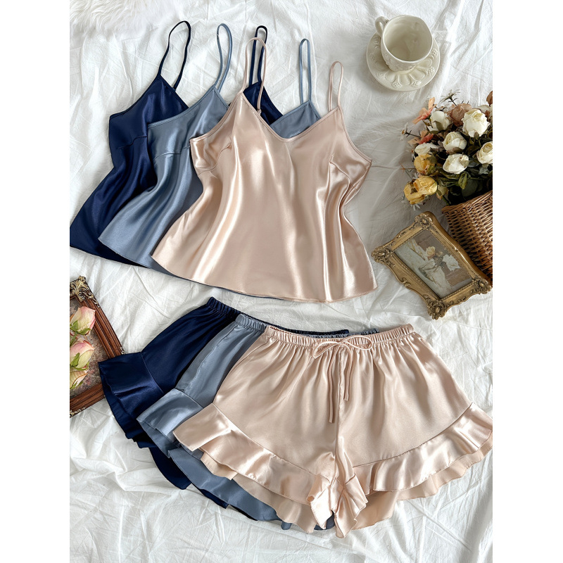 Sieviešu naktsveļu komplekts, elpojošs poliesters, vidēja svara 141–160 g/m², vasarai, klasisks un seksīgs stils