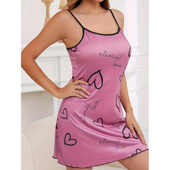 Νυχτερινό φόρεμα ύπνου από Sea Island Silk με εκτύπωση λουλουδιών σε σχήμα καρδιάς, διάφανο αγροτικό στυλ, στρογγυλός λαιμός με βολάν, Ultra-thin ύφασμα