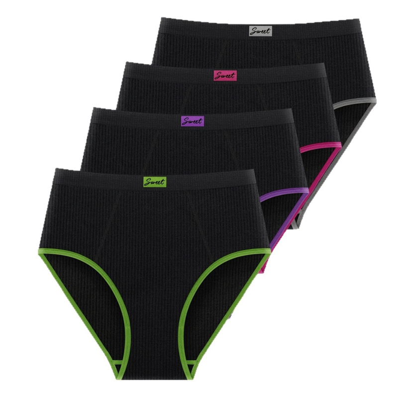 Chiloți femei triunghi, talie înaltă, ridicare fesă, control abdomen, fără cusături, nailon/spandex