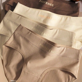 Γυναικείο βαμβακό εσώρουχο, διαπνέον, γρήγορο στέγνωμα, πλεγμένο ύφασμα, μεσαία μέση, 95% βαμβάκι