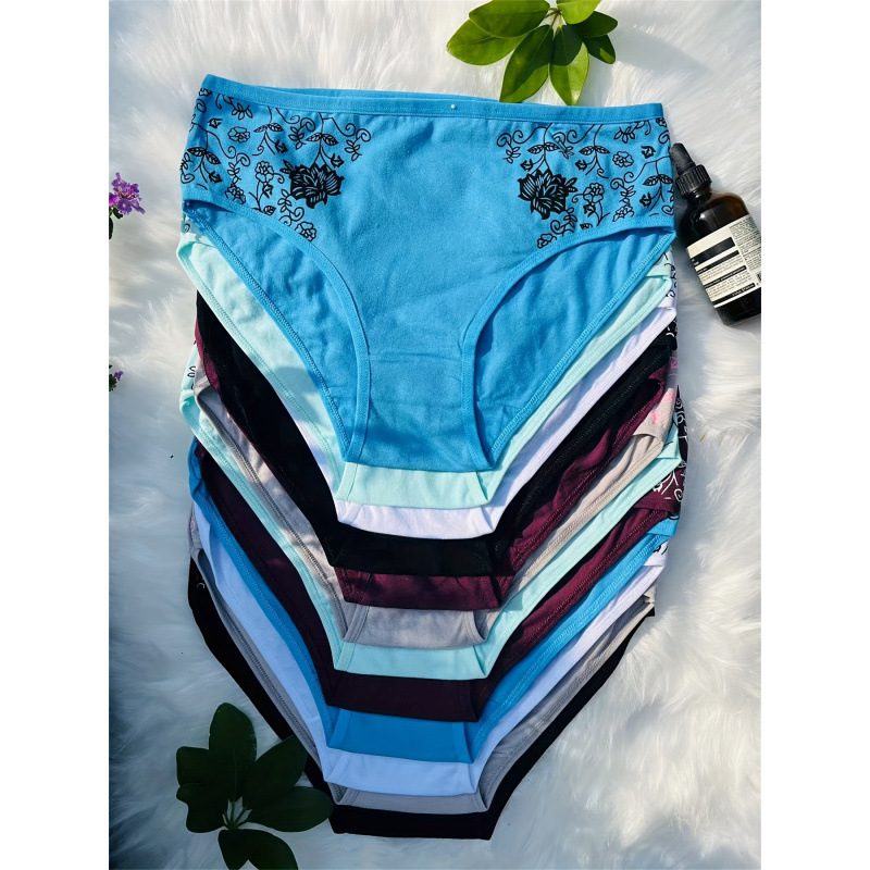 Chiloți femei cu imprimeu 3D, talie joasă, exterior fleece, 100% poliester