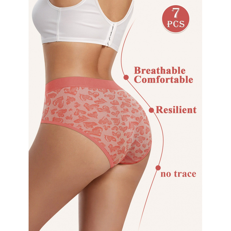 Chiloți pentru femei cu talie medie, fără cusături, respirabili, 100% poliester, căptușeală de bambus