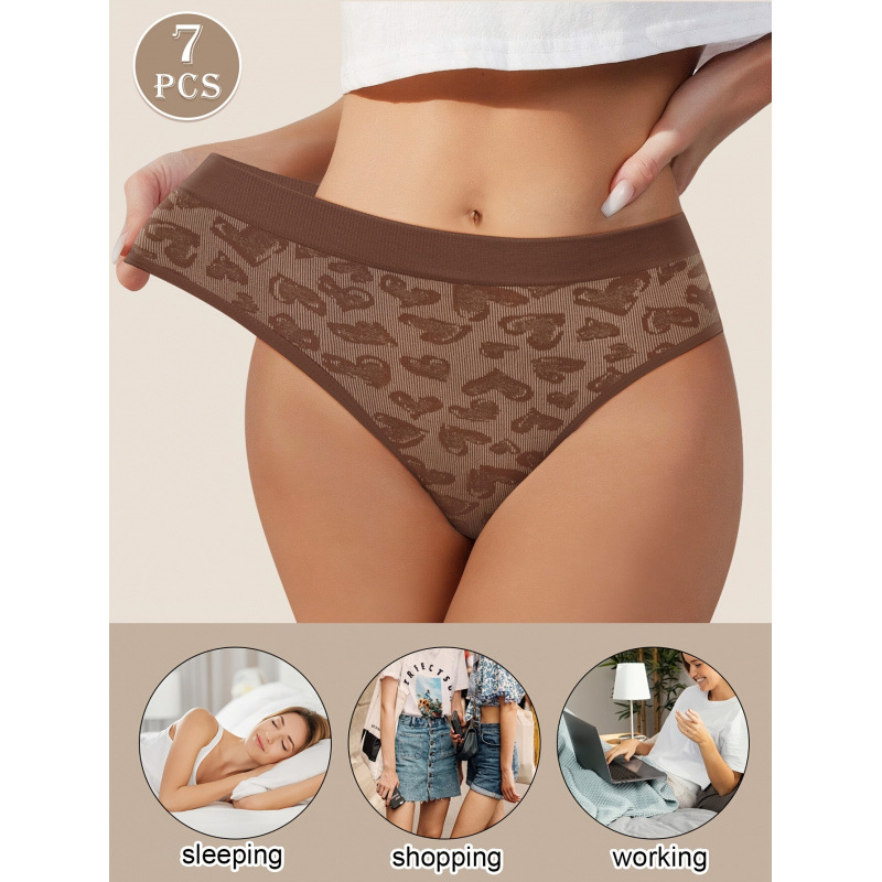 Chiloți pentru femei cu talie medie, fără cusături, respirabili, 100% poliester, căptușeală de bambus
