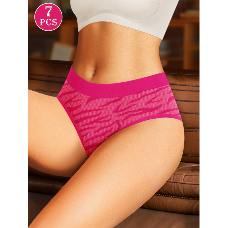 Chiloți pentru femei cu talie medie, fără cusături, respirabili, 100% poliester, căptușeală de bambus