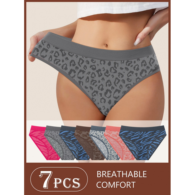 Chiloți pentru femei cu talie medie, fără cusături, respirabili, 100% poliester, căptușeală de bambus