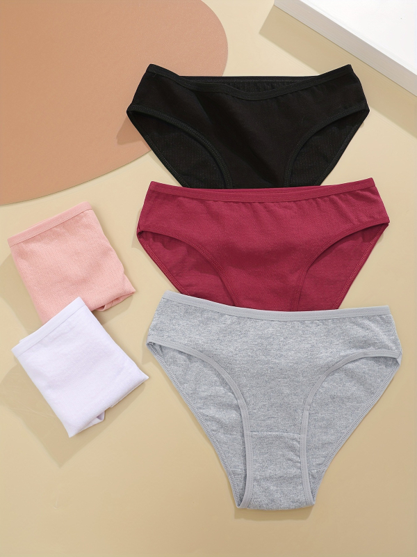 5 gab. sieviešu zemā vidukļa biksītes, elpojošas un ādai draudzīgas – Mercerizēta kokvilna 95% / elastāns 5%