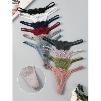 Γυναικεία εσώρουχα με χαμηλή μέση, 3D μοτίβο, 100% πολυεστέρας, επένδυση από ίνες μπαμπού