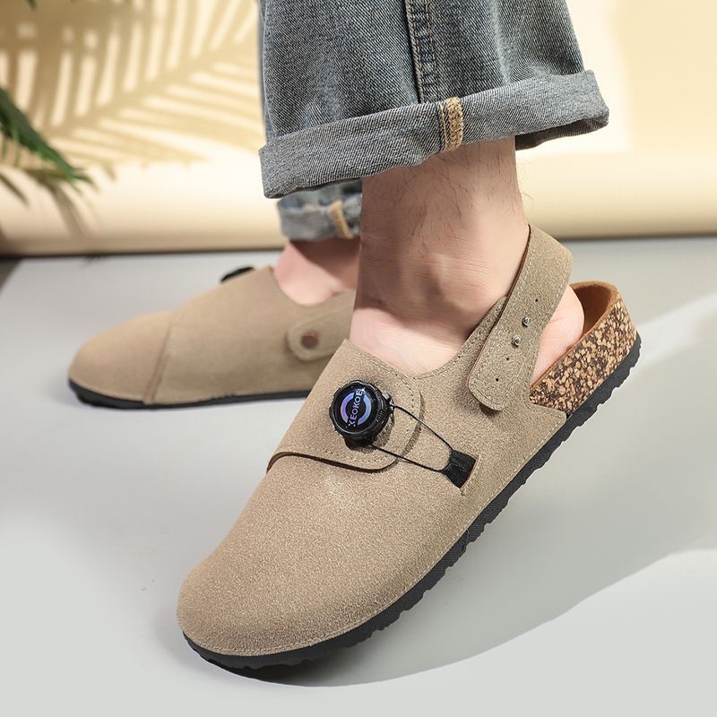 Sandale pentru bărbați în stil Birkenstock - partea superioară din nubuk de vițel, talpă EVA, slip-on, vara 2025