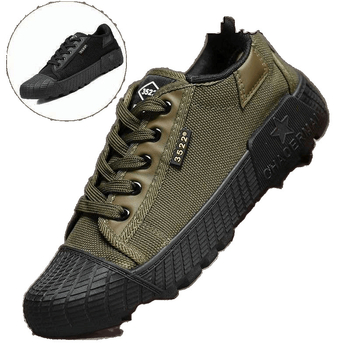 Unisex καμβάς εργασιακά παπούτσια με λαστιχένια σόλα, διαπνέοντα και ανθεκτικά, μεσαίου ύψους, σχήμα δαχτύλου χερίνγκμπον