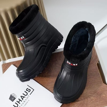 Ανδρικά χειμερινά μποτάκια χιονιού με EVA επάνω μέρος, EVA αφρός σόλα, στρογγυλή μύτη, χαμηλό τακούνι (1–3 cm)