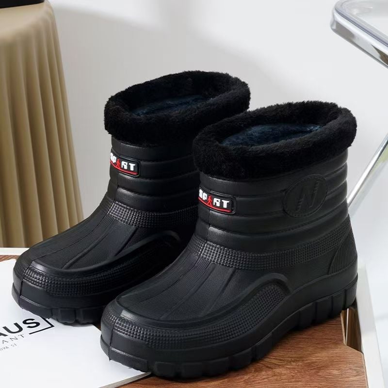 Ghete de iarnă pentru bărbați, cu exterior EVA, talpă EVA din spumă, vârf rotund, toc mic (1–3 cm)