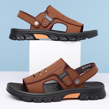 Vyriniai sandalai su atviraisiais pirštais, viršus iš super pluošto, padas iš gumos, kasdieniam stiliui, 2025 m. pavasaris