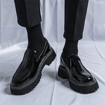 Ανδρικά casual δερμάτινα παπούτσια με PU επάνω μέρος, σόλα από καουτσούκ, χαμηλό προφίλ, αναπνέοντα