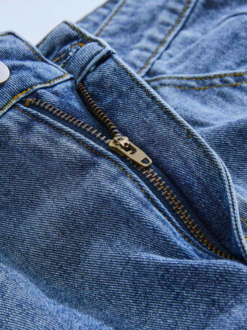 Σορτς τζιν σε στυλ αμερικανικού δρόμου, βιντάζ patchwork με αστέρι πέντε ακτών και μοτίβο γαтів μούστακι, ίσιο κόψιμο, εσωτερικό μήκος 5 ιντσών, φράντ