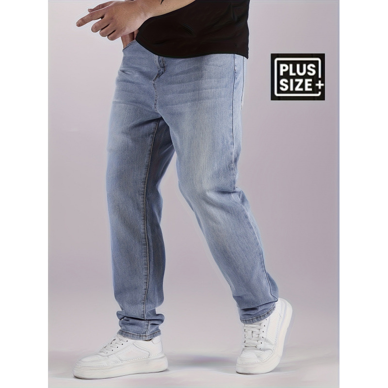 Vīriešu džinsi — taisns griezums, vidēji elastīgs materiāls, izmazgāts denims, dubulta josta, auklas aizdare