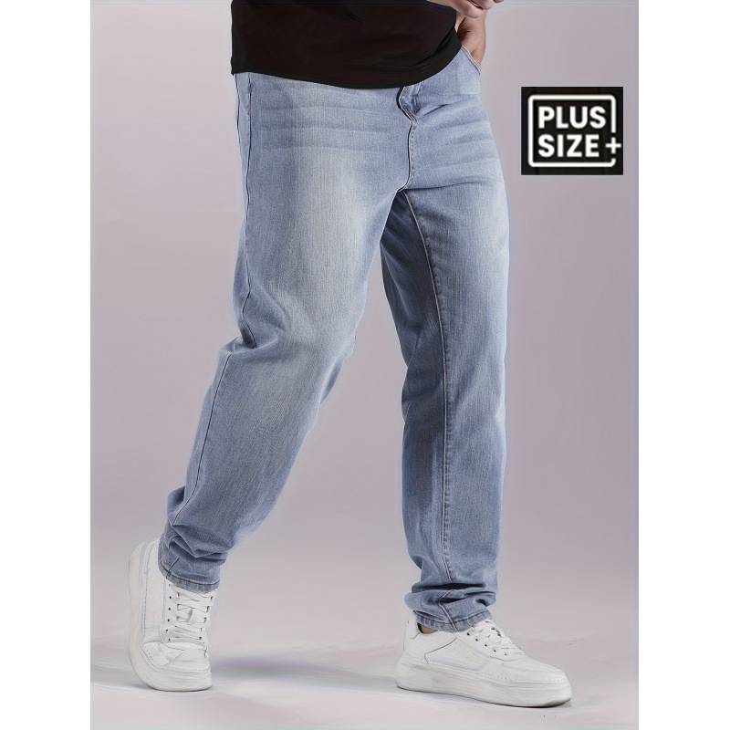 Vīriešu džinsi — taisns griezums, vidēji elastīgs materiāls, izmazgāts denims, dubulta josta, auklas aizdare