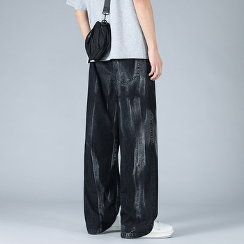 Vīriešu ikdienas bikses, vaļīga taisna piegriezuma, vidējā josta, kokvilnas–viskozes–poliesteru maisījums, pavasaris 2025