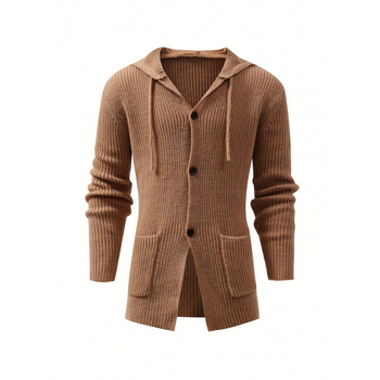 Hanorac retro cu glugă - croială slim - mâneci 3/4 - căptușit cu fleece - 100% poliester