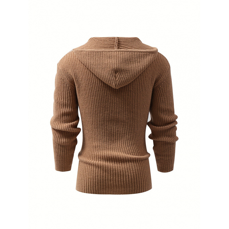 Hanorac retro cu glugă - croială slim - mâneci 3/4 - căptușit cu fleece - 100% poliester