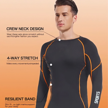 Ανδρικό θερμικό εσώρουχο με εσωτερικό φλίς, ύφασμα Milk Silk, 251–300 g/m², στρογγυλός λαιμός, μακρυμάνικο πάνω μέρος και μακριά παντελόνια, διατήρηση θερμότητας