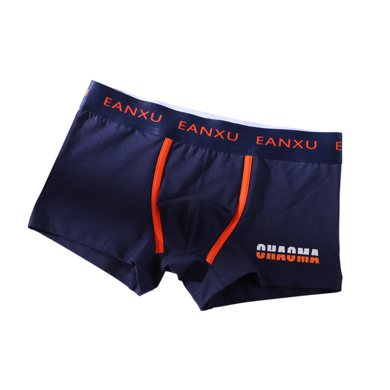 Boxeri bărbați din bumbac, respirabili, talie medie, 95% bumbac, țesătură simplă, OEM personalizare