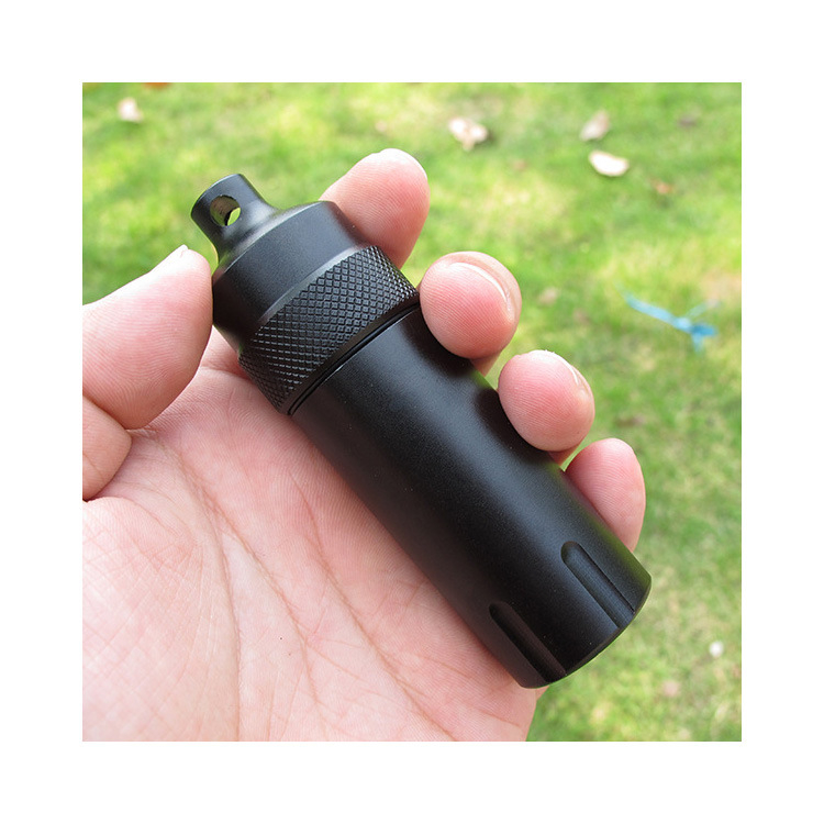 Κουτί αποθήκευσης από αλουμινίου κράμα, αδιάβροχο για εξωτερική επιβίωση (EDC) — σφραγισμένο φιαλίδιο φαρμάκων