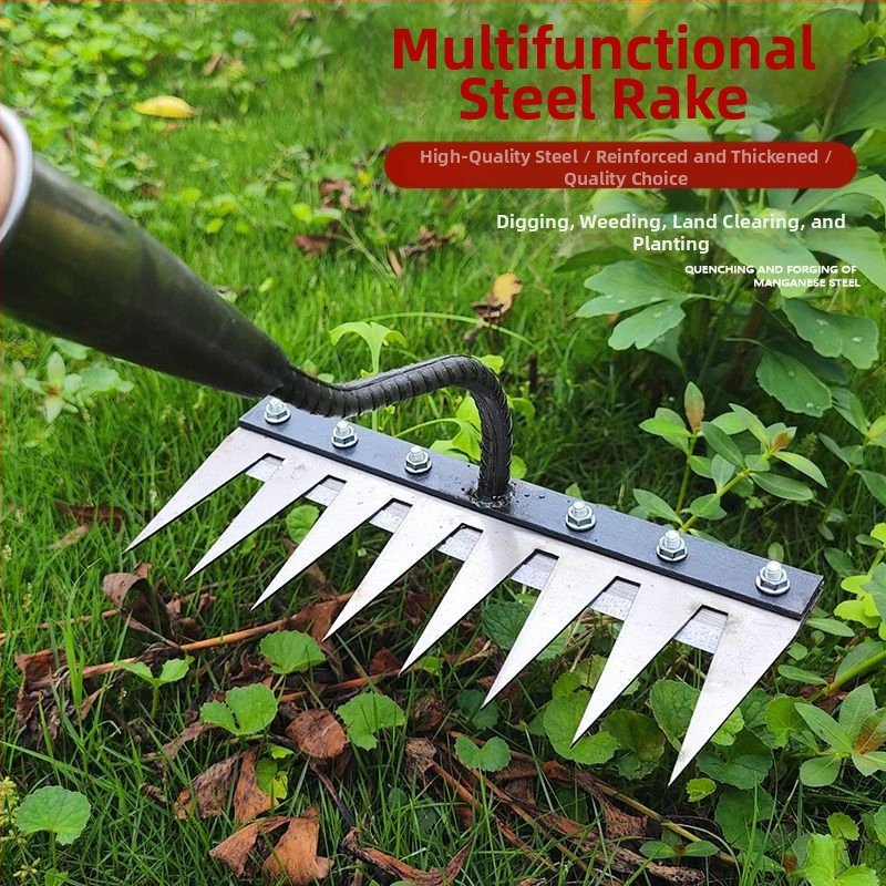 Манганова стоманена лопата за плевене и зъбесто гребло – мултифункционално земеделско средство за разрохкване на почвата