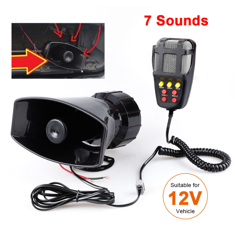 Auto un motocikla alarmsirēna ar 7 tonām, 12V, modelis YC101867-7T