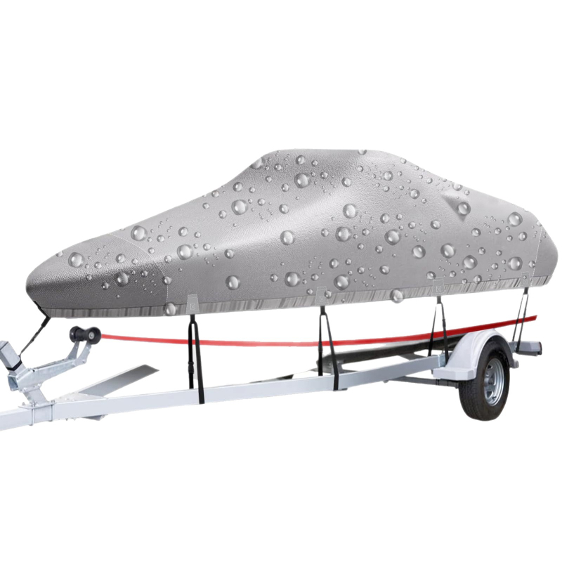 Κάλυμμα βάρκας πεταλιού 600D PU με ασημένιο επίχρισμα, ανθεκτικό σε όλες τις καιρικές συνθήκες, βαρέως τύπου κάλυμμα για ποντον ψαρευτικής βάρκας Guardian