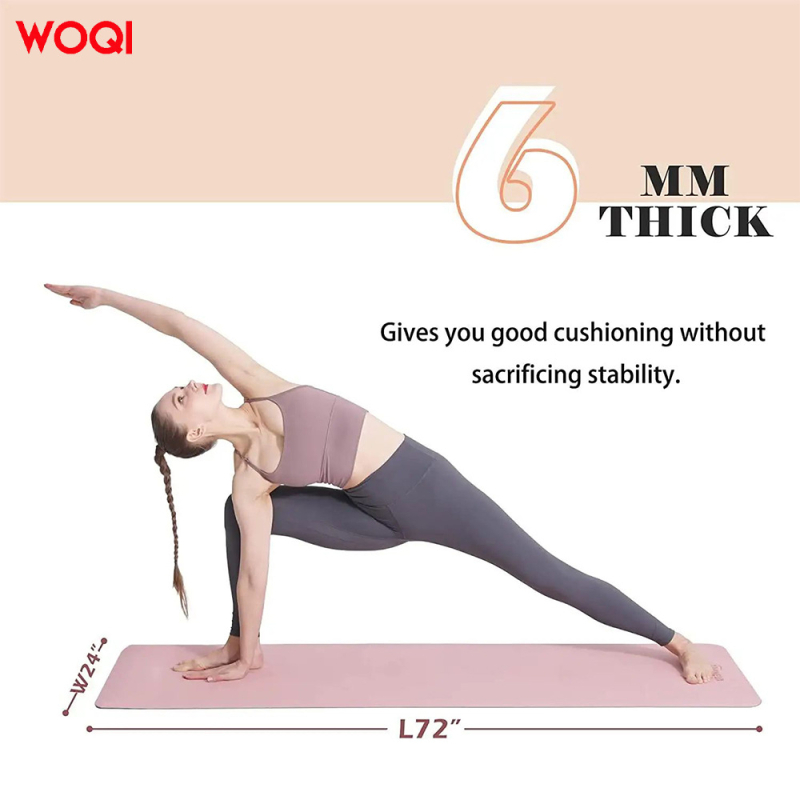 WOQI jogas paklājs, TPE materiāls, 3 kg, 6 mm biezums