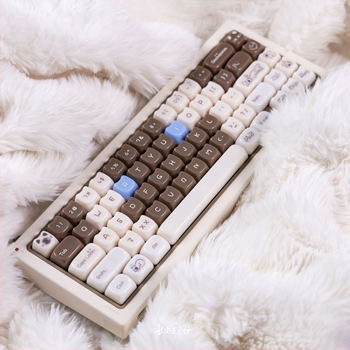 Capă de taste cu design urechi de pisică, silicon, imprimare Silk, conexiune Type-C, suport pentru încheietură inclus