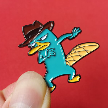 Platypus Enamel Pin - Μέταλλο, Καρτούν χαρακτήρες, Βαμμένη επίστρωση, Διακοσμητικό αξεσουάρ για όλους (Καλοκαίρι 2024)