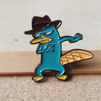 Platypus Enamel Pin - Μέταλλο, Καρτούν χαρακτήρες, Βαμμένη επίστρωση, Διακοσμητικό αξεσουάρ για όλους (Καλοκαίρι 2024)