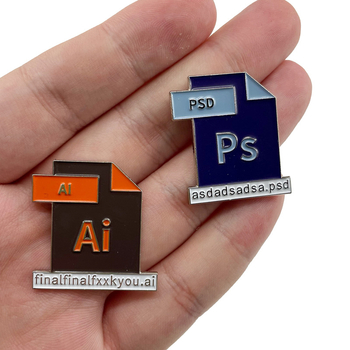 Καρφίτσα από κράμα – αρχικός σχεδιασμός, στυλ με γράμματα, φινίρισμα βαφής φούρνου