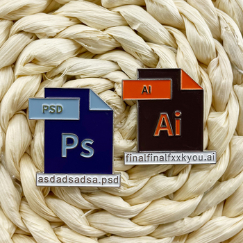 Καρφίτσα από κράμα – αρχικός σχεδιασμός, στυλ με γράμματα, φινίρισμα βαφής φούρνου