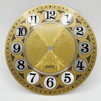 Πρόσωπο ρολογιού τοίχου DIY από μέταλλο – μεταλλικό, ρετρό στυλ, χρυσοχρωμη επιφάνεια αλουμινίου, μηχανισμός Quartz, για σαλόνι