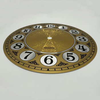 Πρόσωπο ρολογιού τοίχου DIY από μέταλλο – μεταλλικό, ρετρό στυλ, χρυσοχρωμη επιφάνεια αλουμινίου, μηχανισμός Quartz, για σαλόνι