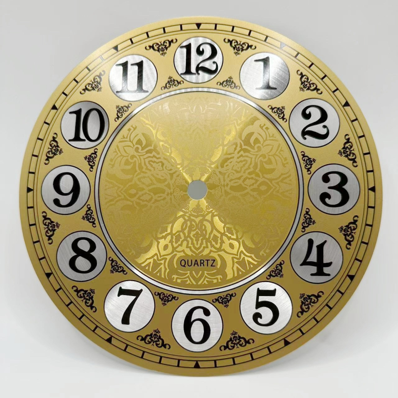 Замяна на циферблата за DIY железен стенен часовник – метален, ретро стил, позлатено полирано алуминиево лице, кварцов механизъм, за дневна