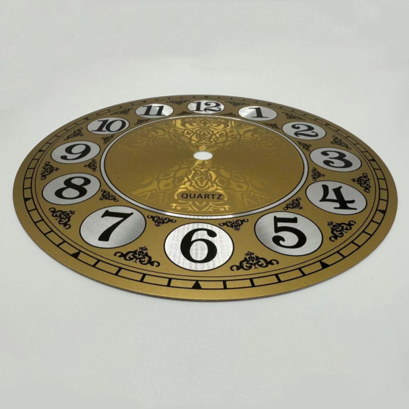 Замяна на циферблата за DIY железен стенен часовник – метален, ретро стил, позлатено полирано алуминиево лице, кварцов механизъм, за дневна