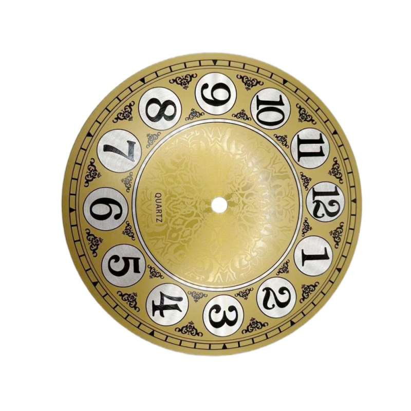 Замяна на циферблата за DIY железен стенен часовник – метален, ретро стил, позлатено полирано алуминиево лице, кварцов механизъм, за дневна
