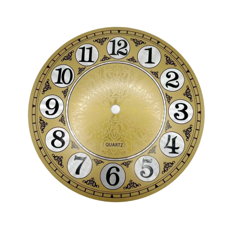 Замяна на циферблата за DIY железен стенен часовник – метален, ретро стил, позлатено полирано алуминиево лице, кварцов механизъм, за дневна
