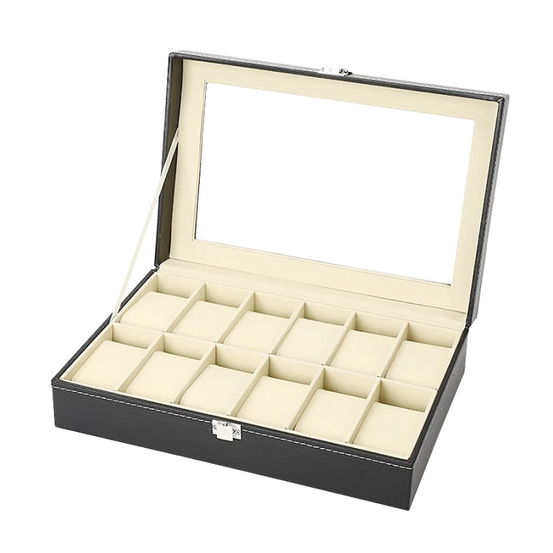 PU kožna kutija za pohranu satova s baršunastim unutrašnjostima, model 5023, kartonska ambalaža, za poklon