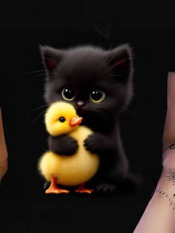 Tricou damă, poliester 95%+, imprimeu animal, guler rotund, croi lejer