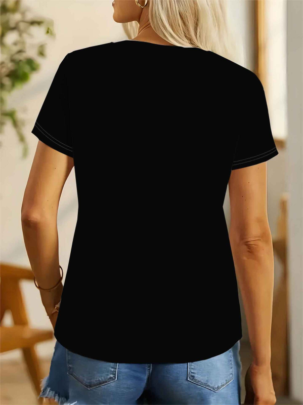 Tricou damă, poliester 95%+, imprimeu animal, guler rotund, croi lejer