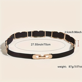 Γυναικεία ζώνη με ελαστική ταινία, αγκράφα από κράμα, κούμπωμα με κύλινδρο, διάτρητο σχέδιο