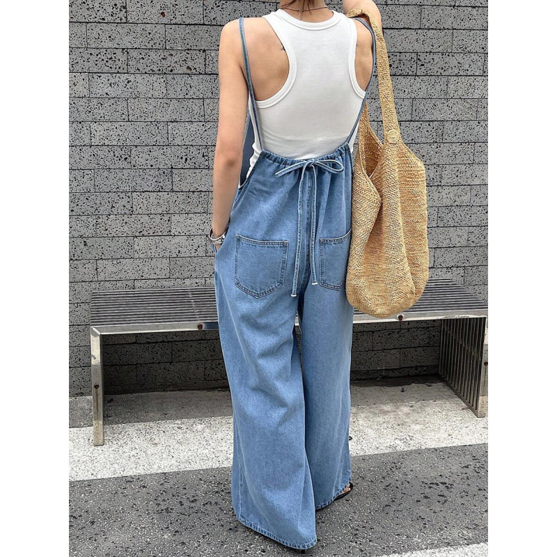 Džinsinis kombinezonas, verslo stilius, tiesus kirpimas, laisvas kirpimas, fleece vidinis pamušalas