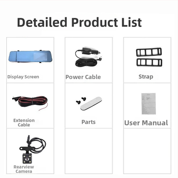 Κάμερα για οπισθοφάρου αυτοκινήτου με 1080p νυχτερινή όραση, διπλή καταγραφή, 140° ευρυγώνιος, αποθήκευση σε TF κάρτα