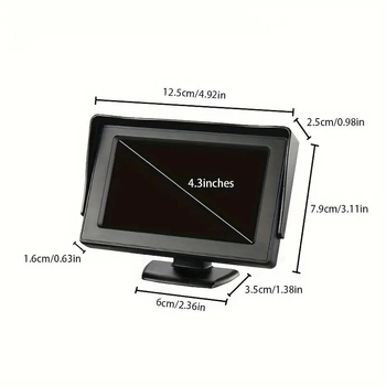 Οθόνη οπισθοπορείας αυτοκινήτου με κάμερα, TN οθόνη, ανάλυση 480P-720P, είσοδος AV, παγκόσμια συμβατότητα