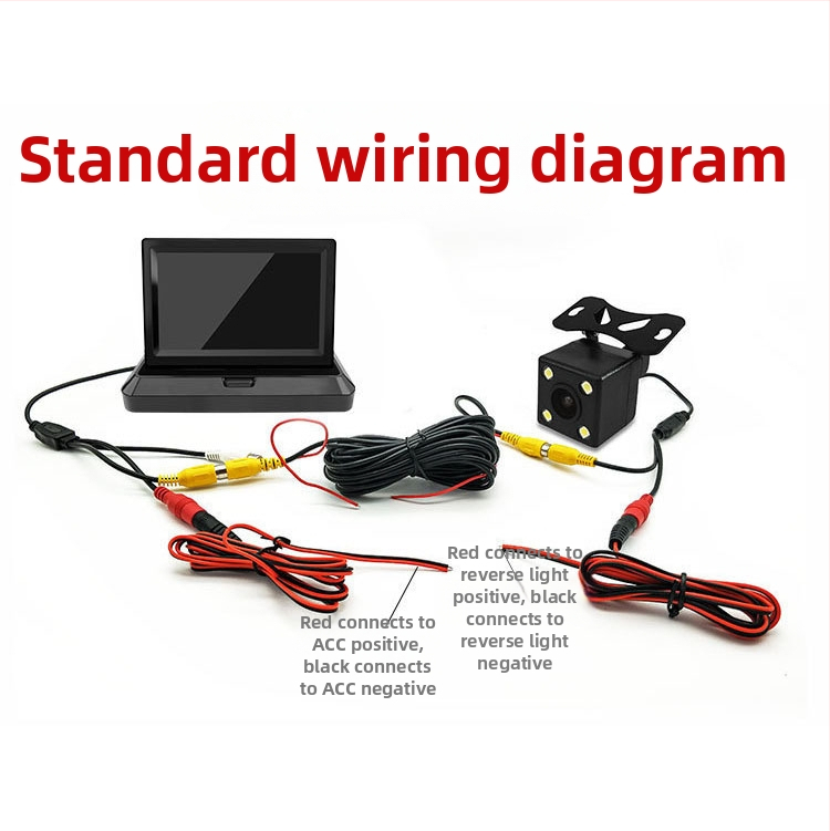 Автомобилен дисплей за задно виждане с камера, TN екран, резолюция 480P-720P, AV вход, универсална съвместимост