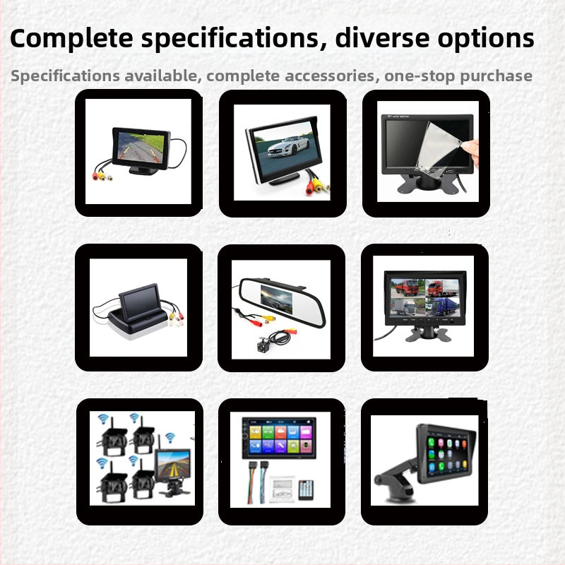 Автомобилен дисплей за задно виждане с камера, TN екран, резолюция 480P-720P, AV вход, универсална съвместимост